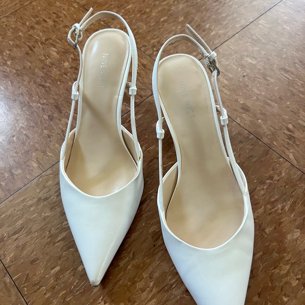Nine West Cream Slingback Heels